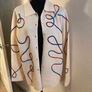 Vintage Wool Jacket with rainbow detail